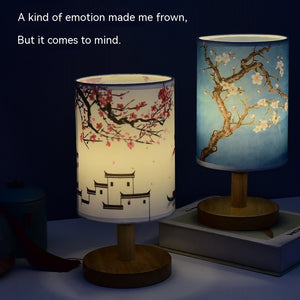 Cozy Table Lamp Bedroom Bedside Chinese Style Literary Decoration B & B Led Night Simple