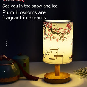 Cozy Table Lamp Bedroom Bedside Chinese Style Literary Decoration B & B Led Night Simple