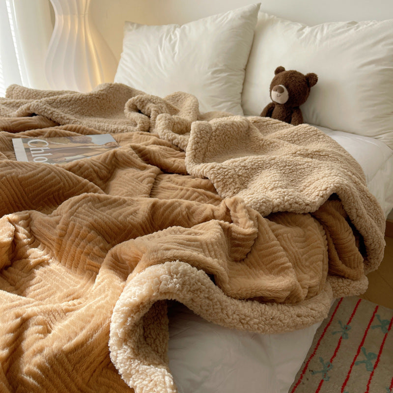 Simple Leisure Nap Blanket Thick Lambskin Blanket Dormitory Blanket