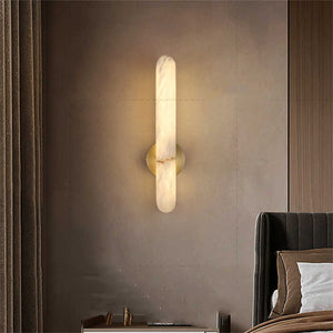 Modern Minimalist Bedroom Bedside Copper Marble Wall Lamp