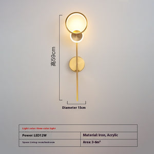 Creative Bedroom Bedside Lamp Modern Minimalist Wall Lamp