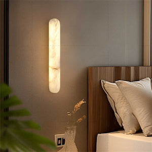 Modern Minimalist Bedroom Bedside Copper Marble Wall Lamp