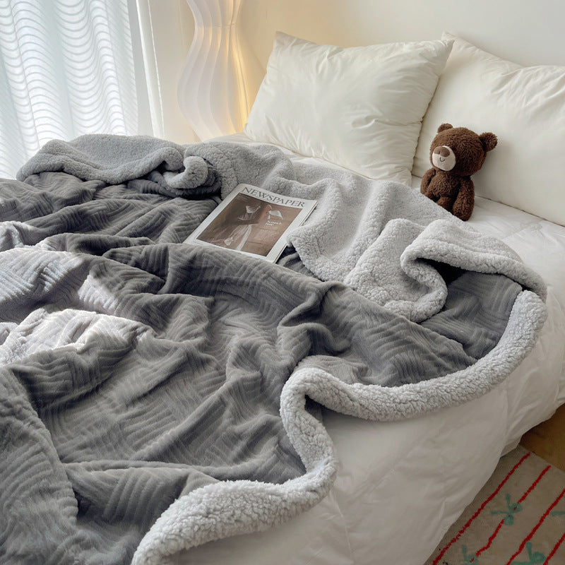 Simple Leisure Nap Blanket Thick Lambskin Blanket Dormitory Blanket