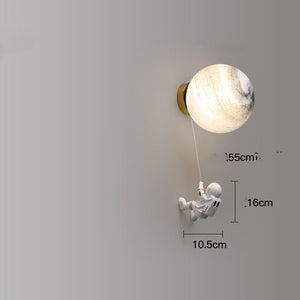 Space Astronaut Children's Room Bedside Cartoon Background Wall Bedroom Wall Lamp