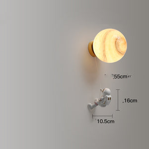 Space Astronaut Children's Room Bedside Cartoon Background Wall Bedroom Wall Lamp