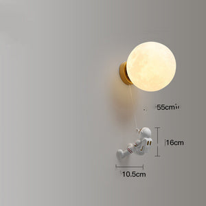 Space Astronaut Children's Room Bedside Cartoon Background Wall Bedroom Wall Lamp