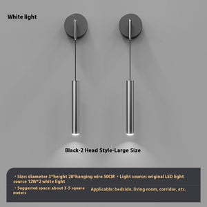 Wood Grain Bedside Wall Lamp Creative Bedroom Light