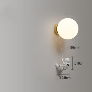 Space Astronaut Children's Room Bedside Cartoon Background Wall Bedroom Wall Lamp