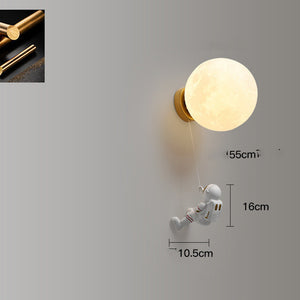 Space Astronaut Children's Room Bedside Cartoon Background Wall Bedroom Wall Lamp